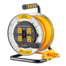 Link2Home Retractable Cord Reel with 4 Outlets 15.24 m / 50 ft