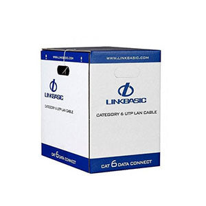 Cat 6 UTP solid cable, blue, 1000ft box