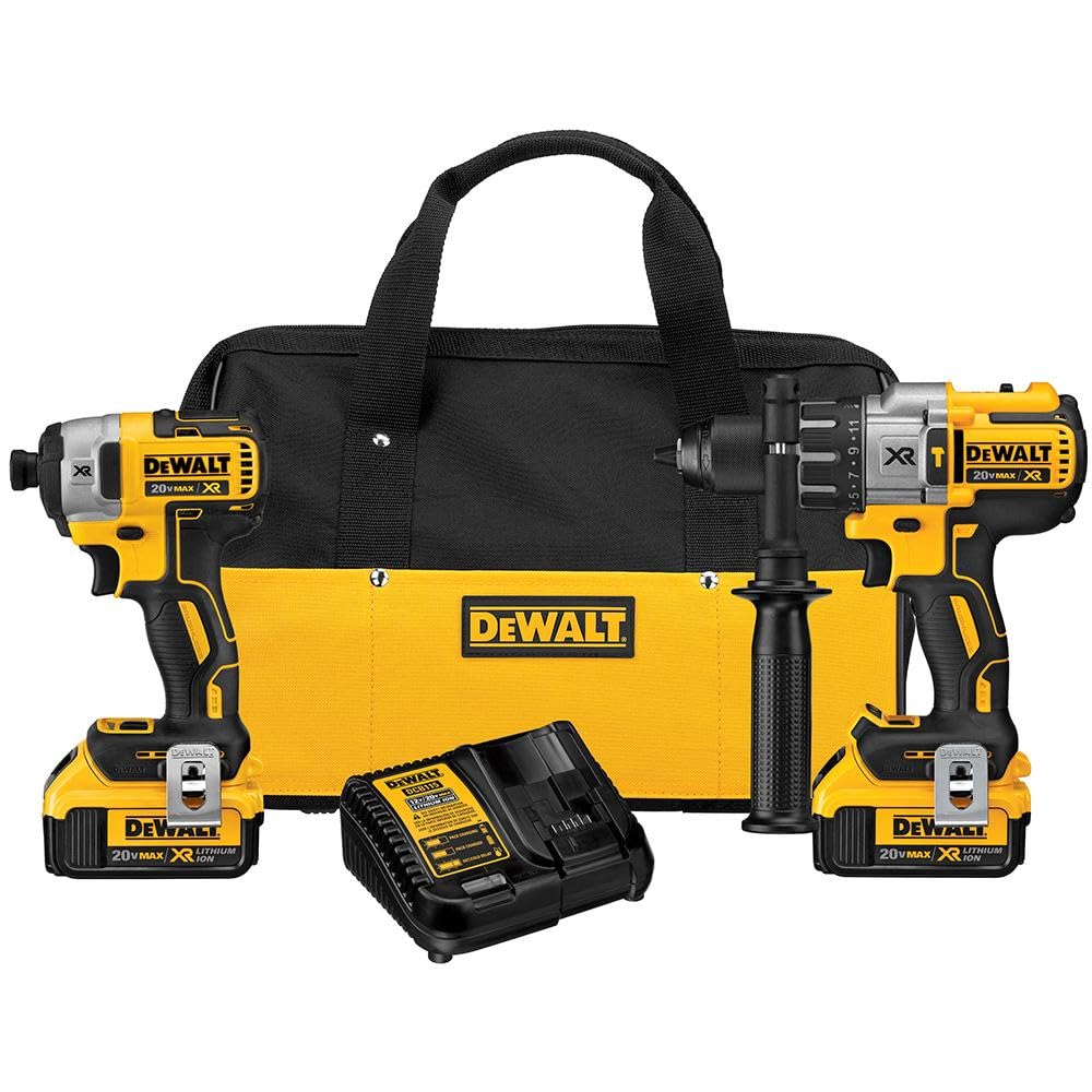 DEWALT 20V MAX Hammer Drill and Impact Driver, Cordless Power Tool Combo Kit with 2 Batteries and Charger (DCK299M2)