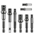 8 Pcs Drill Bit Adapter Impact Grade Socket Adapter Set Hex Shank Drill Nut Driver Bit Set Sizes 1/4", 3/8", 1/2-Inch for Screwdriver, Cordless Drill, Power Drill
          